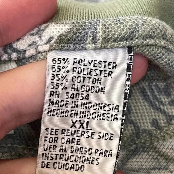 Vintage Bugle Boy Hawaiian Print Polo — Light Green & Tan Floral / 90s / XXL - Picture 9 of 10